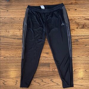 Adidas Women's Black Joggers with Gray Details